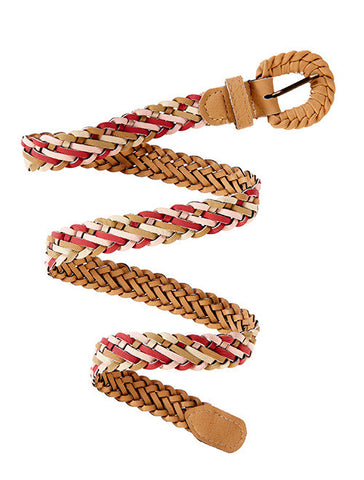 Picture of Harper, tan leather woven belt