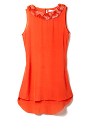 Black, orange frills & thrills dress