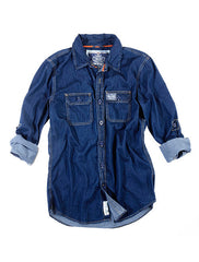 Daventry Meers, dark denim shirt